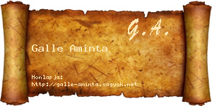 Galle Aminta névjegykártya